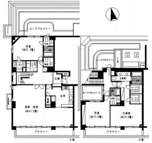 ウィンザーハウス元麻布 502 間取り図