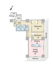 天王洲ビュータワー 1504 間取り図