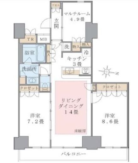 ブリリアイスト東雲キャナルコート 421 間取り図
