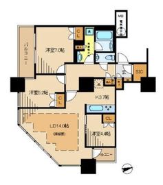 ザ・パークハウス西新宿タワー60 8階 間取り図