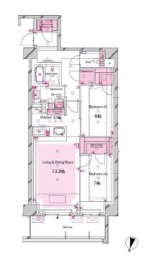 ブランズ渋谷常盤松 3階 間取り図