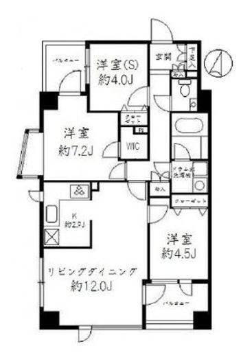 東急ドエルアルス白金長者丸 3階 間取り図