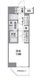 ブリリアイスト上野御徒町 201 間取り図