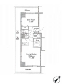 コンフォリア白金高輪 701 間取り図