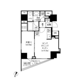 パークハウス牛込神楽坂 10階 間取り図