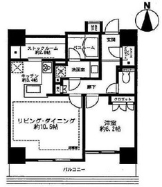 ライオンズ四谷タワーゲート 3階 間取り図