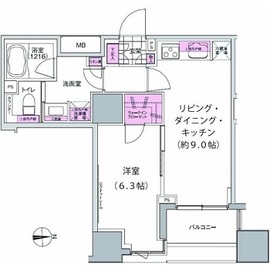 プレジリア東日本橋 205 間取り図