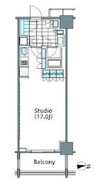 コンフォリア新宿イーストサイドタワー 525 間取り図