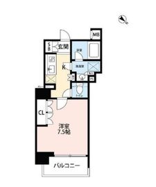 レフィール銀座フロント 2階 間取り図