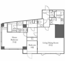 パークマンション六本木 6階 間取り図