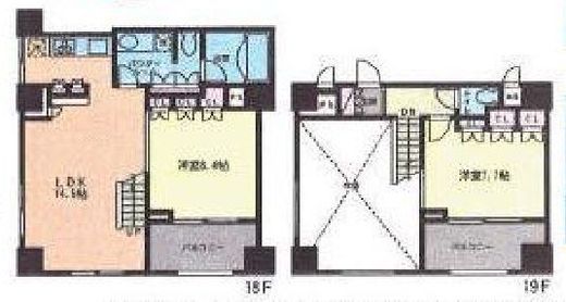 リブレ東新宿 1901 間取り図