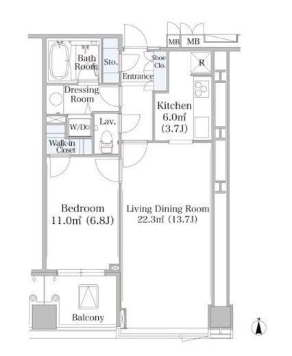 大井町ハイツ 1104 間取り図