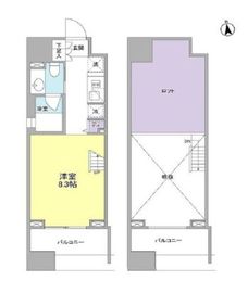 パークフラッツ中目黒 801 間取り図