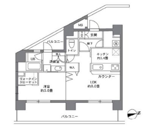 エルスタンザ白金台 1004 間取り図