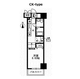 レジディア上野御徒町 1203 間取り図