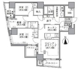 アクティ汐留 1810 間取り図