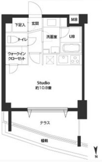 カスタリア自由が丘 206 間取り図