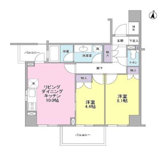 K's新中野 801 間取り図