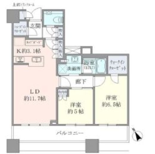 ブリリアタワーズ目黒 26階 間取り図