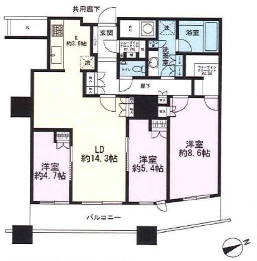 ザ・パークハウス西新宿タワー60 55階 間取り図