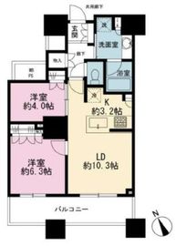 ザ・パークハウス西新宿タワー60 34階 間取り図