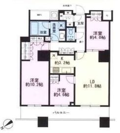 ザ・パークハウス西新宿タワー60 18階 間取り図
