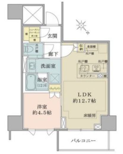 ザ・パークハウス千代田麹町 14階 間取り図