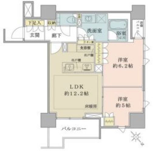ザ・パークハウス千代田麹町 9階 間取り図