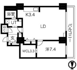 シティコート目黒 4-206 間取り図