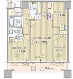 ブリリアタワーズ目黒 26階 間取り図