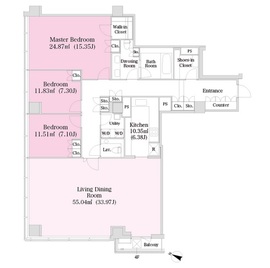 レジディア市谷砂土原 N303 間取り図