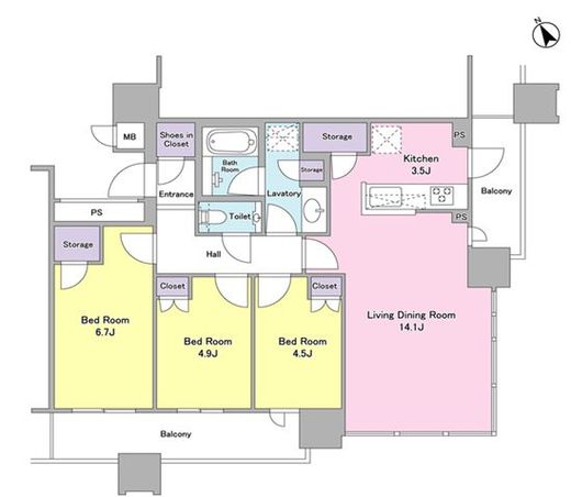 ブリリアタワーズ目黒 24階 間取り図