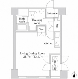 麻布十番ハイツ 4F1 間取り図