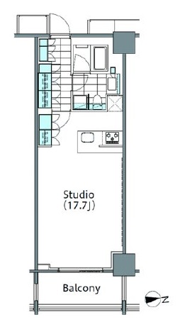 コンフォリア新宿イーストサイドタワー 1721 間取り図