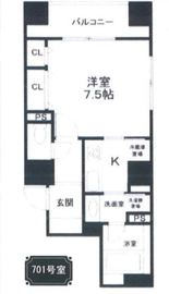 チェスターハウス九段下 701 間取り図