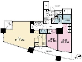 ザ・パークハウス西新宿タワー60 9階 間取り図