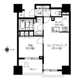 クレヴィア恵比寿 9階 間取り図