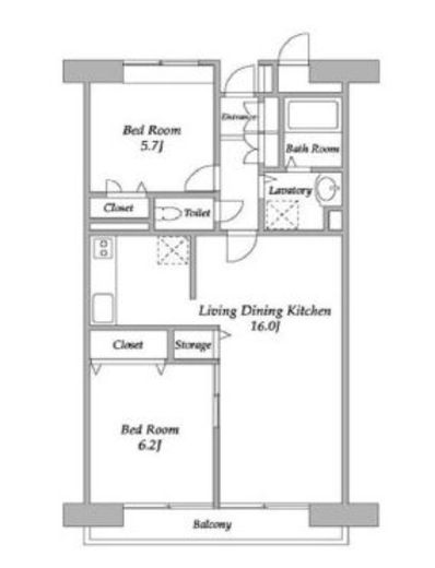 プラザ勝どき 434 間取り図