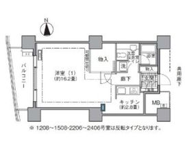 アクティ汐留 2211 間取り図