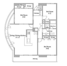 プラザ勝どき 1421 間取り図