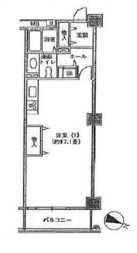 アクティ目黒駅前 1号棟 407 間取り図