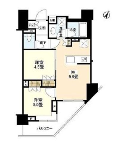 ルフォンリブレ大塚テラス 2階 間取り図