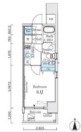 コージーコート御殿山 205 間取り図