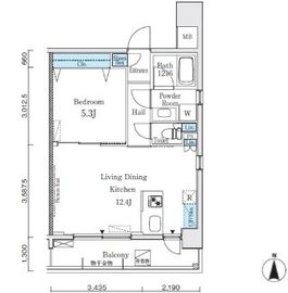 コージーコート御殿山 804 間取り図