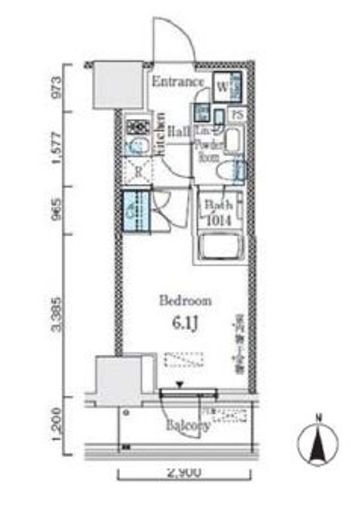 パークキューブ大井町レジデンス 1302 間取り図