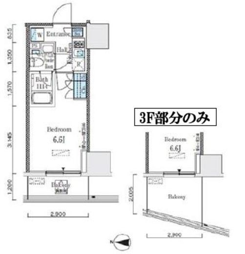 パークキューブ大井町レジデンス 608 間取り図