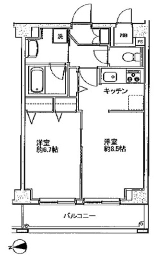プロッシモ新宿 403 間取り図