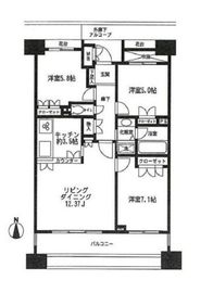 ディアナコート恵比寿 5階 間取り図