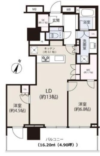 パークコート三番町ヒルトップレジデンス 4階 間取り図