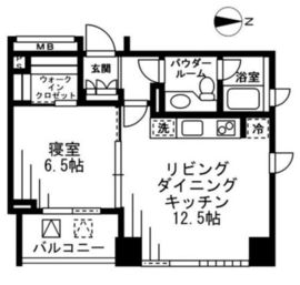 プライムアーバン四谷外苑東 1202 間取り図